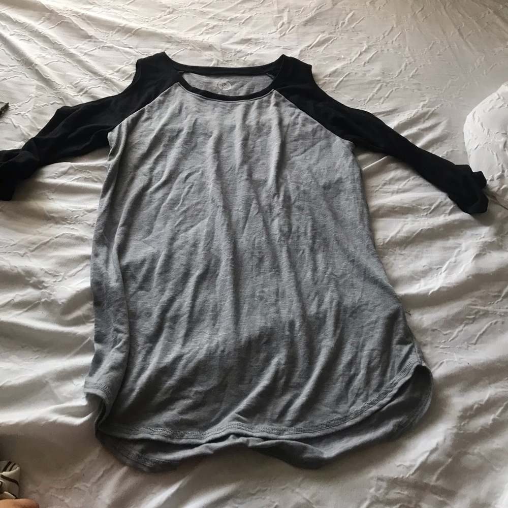 Off the shoulder baseball tee